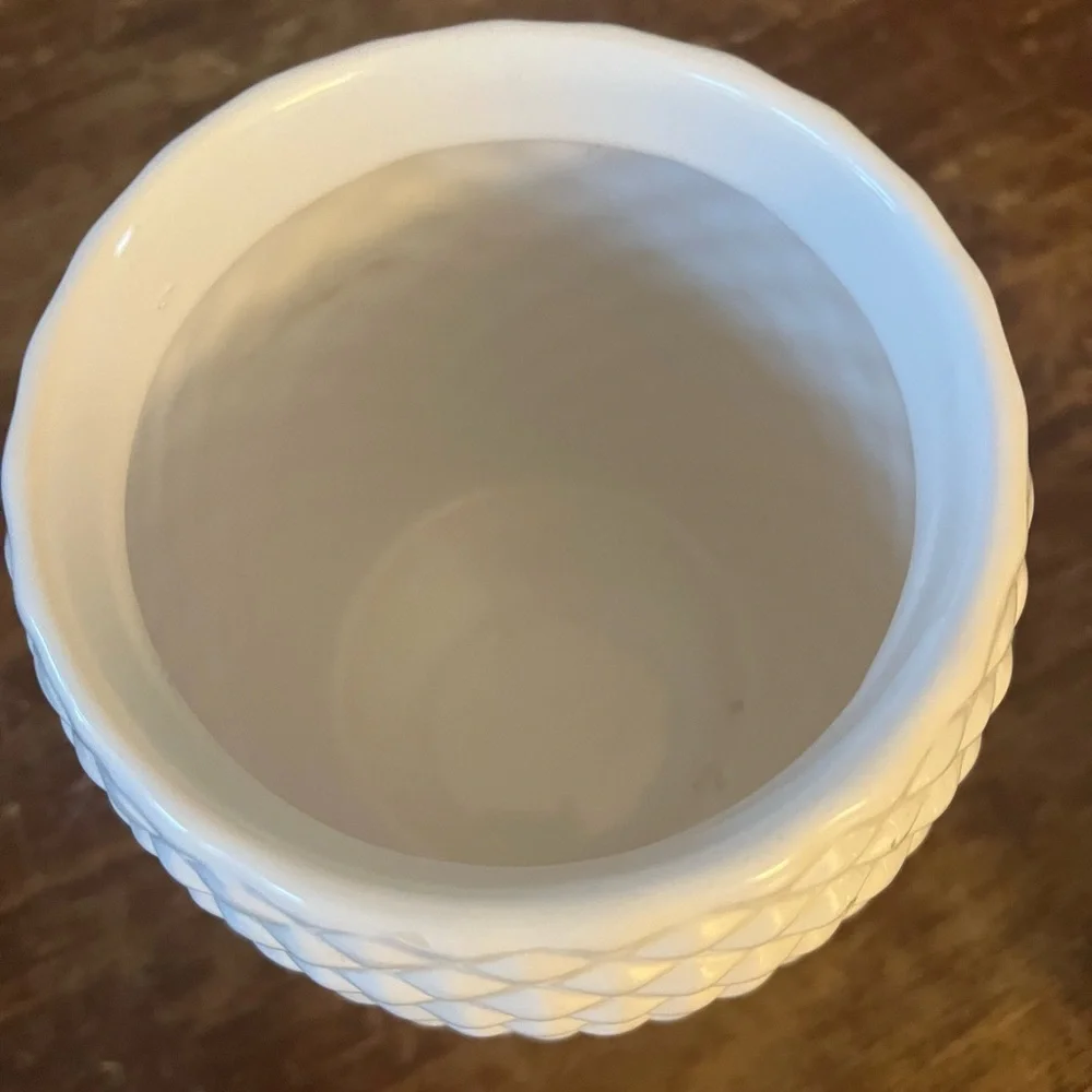 Pineapple 🍍 storage treat jar with lid. White ceramic and unique. Good luck too